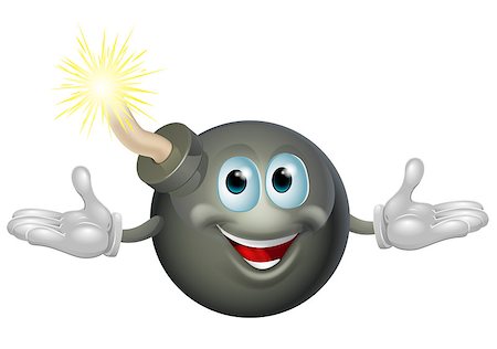 An illustration of a cute happy bomb cartoon character Stock Photo - Budget Royalty-Free & Subscription, Code: 400-06698628