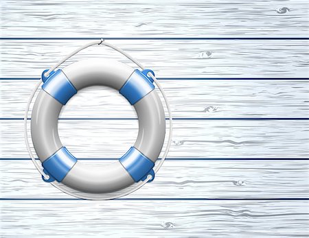 simsearch:400-04316574,k - Life Buoy on  a Wooden Paneled Wall with Copy Space. Vector illustration Stock Photo - Budget Royalty-Free & Subscription, Code: 400-06698732