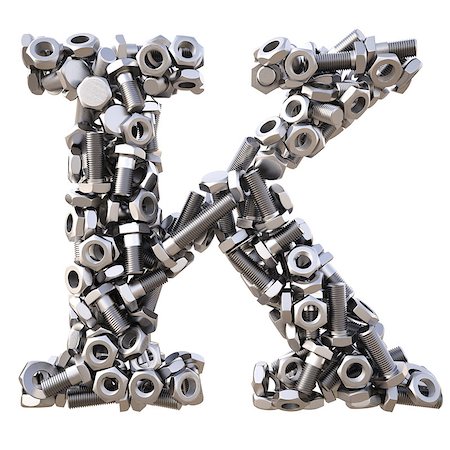 simsearch:600-00173811,k - Alphabet from nuts and bolts. isolated on white. Stock Photo - Budget Royalty-Free & Subscription, Code: 400-06698871