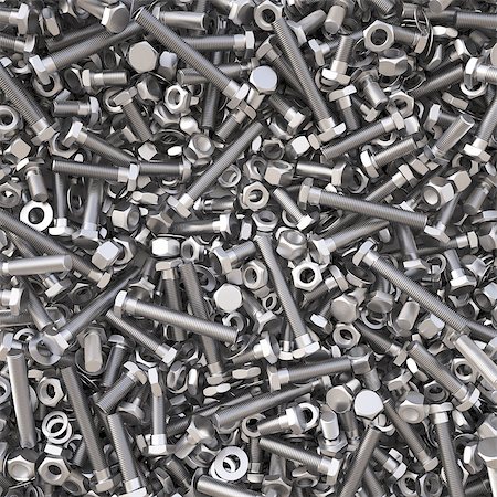 nuts and bolts. 3d background. Foto de stock - Super Valor sin royalties y Suscripción, Código: 400-06698899