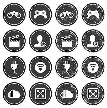 Vintage dark badges - internet, web page icons Stock Photo - Budget Royalty-Free & Subscription, Code: 400-06698949