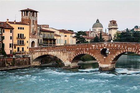 simsearch:400-08282569,k - View of Adige River and Saint Peter Bridge in Verona, Veneto, Italy Stock Photo - Budget Royalty-Free & Subscription, Code: 400-06699016