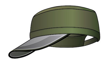 simsearch:400-06848828,k - Green military cap vector illustration isolated on white. EPS-8 file available.You can change the color or you can add your logo easily. Stock Photo - Budget Royalty-Free & Subscription, Code: 400-06699044