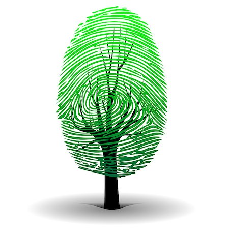 fingerprint and tree - Illustration of the fingerprint as a symbol of ecology. Stock Photo - Budget Royalty-Free & Subscription, Code: 400-06699062