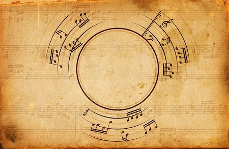 swirling music sheet - musical notes frame Stock Photo - Budget Royalty-Free & Subscription, Code: 400-06699145