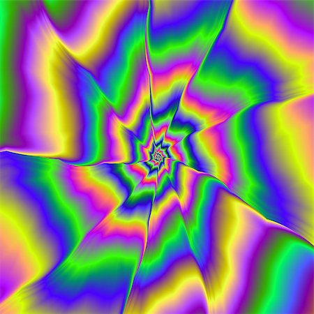 simsearch:400-06699301,k - Digital abstract fractal image with a fractured spiral design in blue, green, yellow and purple. Stock Photo - Budget Royalty-Free & Subscription, Code: 400-06699304