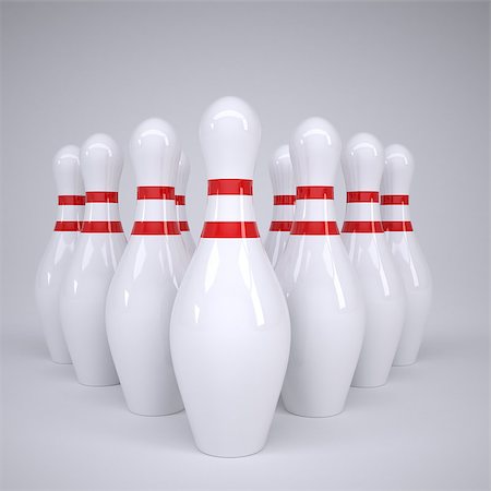 skittles game - Bowling alleys. Render on a gray background Stock Photo - Budget Royalty-Free & Subscription, Code: 400-06699430