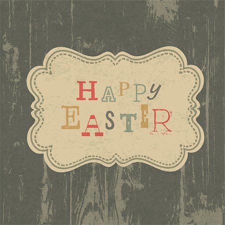 Happy easter vintage greeting card. Vector, EPS10 Stock Photo - Budget Royalty-Free & Subscription, Code: 400-06699507