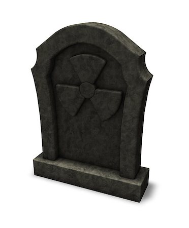 simsearch:400-04071226,k - gravestone with nuclear symbol on white background - 3d illustration Stock Photo - Budget Royalty-Free & Subscription, Code: 400-06699760