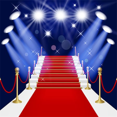Red carpet with spotlight. Mesh.This file contains transparency.EPS10. Clipping Mask. Stock Photo - Budget Royalty-Free & Subscription, Code: 400-06691812