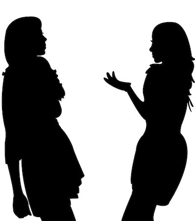 two girls talking, vector Photographie de stock - Aubaine LD & Abonnement, Code: 400-06691836