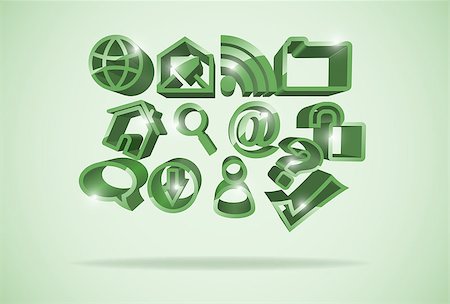 simsearch:400-04097123,k - vector light green internet symbols background, eps10 file, gradient mesh and transparency used Stock Photo - Budget Royalty-Free & Subscription, Code: 400-06691993