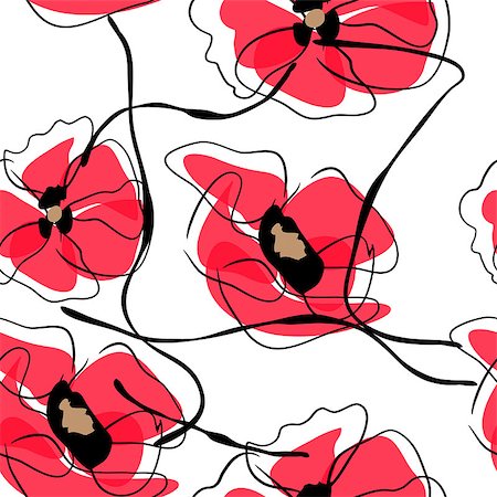 Drawing vector flower Stock Photo - Budget Royalty-Free & Subscription, Code: 400-06692116