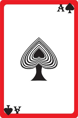 Scale hand drawn illustration of a playing card representing the ace of spades, one element of a deck Foto de stock - Super Valor sin royalties y Suscripción, Código: 400-06692280