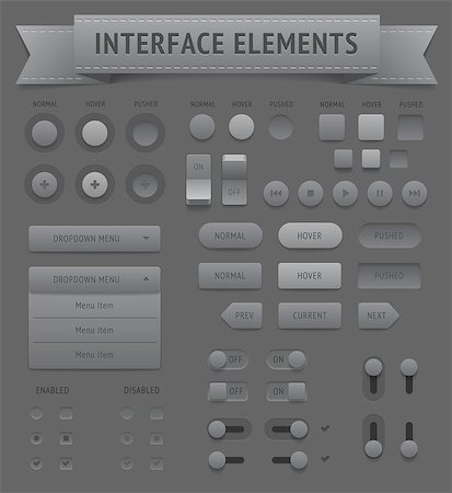 User interface elements. Vector saved as EPS-10, file contains objects with transparency (shadows etc.) Stock Photo - Budget Royalty-Free & Subscription, Code: 400-06692499