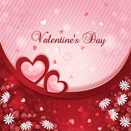 Valentine's day card with beautiful flowers Stock Photo - Budget Royalty-Free & Subscription, Code: 400-06692525