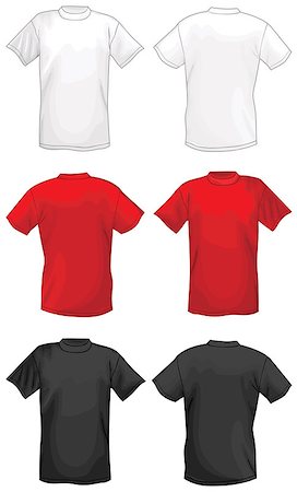 White, red and black vector T-shirt design template (front & back). Stock Photo - Budget Royalty-Free & Subscription, Code: 400-06692920