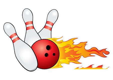 Red bowling ball crashing into the pins Stock Photo - Budget Royalty-Free & Subscription, Code: 400-06693050