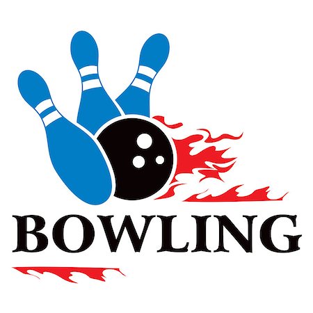 Design with bowling symbol isolated on white Stock Photo - Budget Royalty-Free & Subscription, Code: 400-06693065