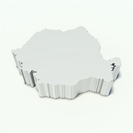 raphtong (artist) - map of Romania in perspective and white Fotografie stock - Microstock e Abbonamento, Codice: 400-06693285