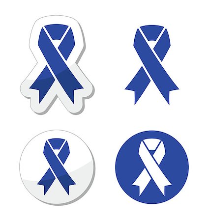The internationl symbol blue ribbons signs set Stockbilder - Microstock & Abonnement, Bildnummer: 400-06693291