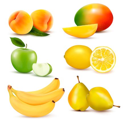 Big set of fresh fruit. Vector Photographie de stock - Aubaine LD & Abonnement, Code: 400-06693460