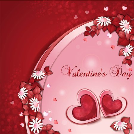 Valentine's day card with beautiful flowers Stock Photo - Budget Royalty-Free & Subscription, Code: 400-06700039