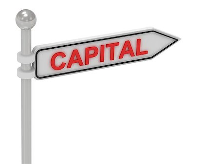 simsearch:400-04758289,k - CAPITAL arrow sign with letters on isolated white background Stock Photo - Budget Royalty-Free & Subscription, Code: 400-06700098