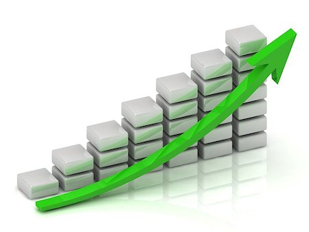 sales data - Business growth chart of the white blocks with a green arrow Stock Photo - Budget Royalty-Free & Subscription, Code: 400-06700125