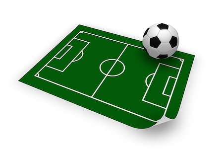 football court images - soccer ball and playground plan - 3d illustration Stock Photo - Budget Royalty-Free & Subscription, Code: 400-06700266
