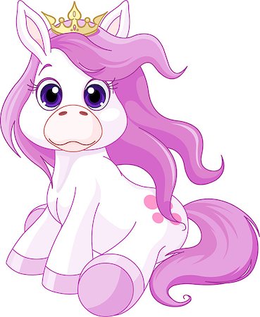 Illustration of cute horse princess Stock Photo - Budget Royalty-Free & Subscription, Code: 400-06700274