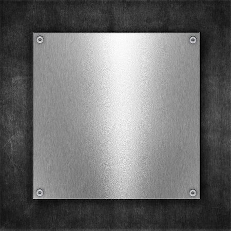 simsearch:400-05901999,k - Grunge metal background with shiny metal plate Stock Photo - Budget Royalty-Free & Subscription, Code: 400-06700298