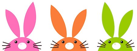 Funny easter rabbits set Illustration Photographie de stock - Aubaine LD & Abonnement, Code: 400-06700331
