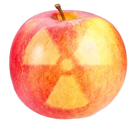 radioactive pollution images caution - Red apple with sign of nuclear danger. Art design. Isolated on white background. Stock Photo - Budget Royalty-Free & Subscription, Code: 400-06700442