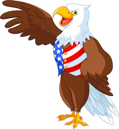 eagle headed person - Patriotic American bald eagle presenting Stock Photo - Budget Royalty-Free & Subscription, Code: 400-06700937