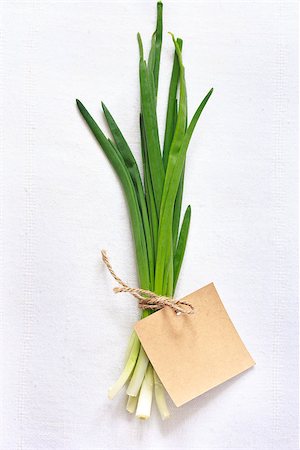 spice gardens - Fresh green chives with tag on a white linen cloth Stock Photo - Budget Royalty-Free & Subscription, Code: 400-06700966