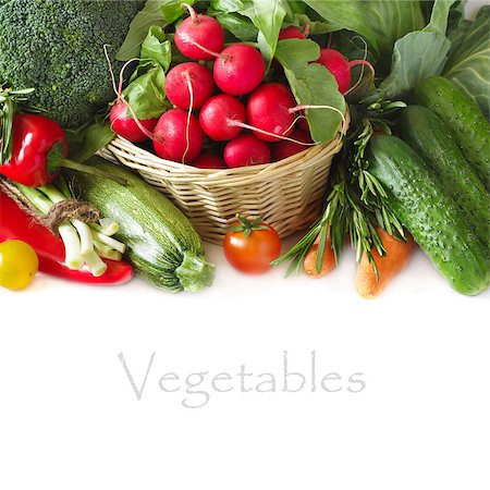 simsearch:400-06700975,k - Fresh ripe vegetables on a white background. Stock Photo - Budget Royalty-Free & Subscription, Code: 400-06700976