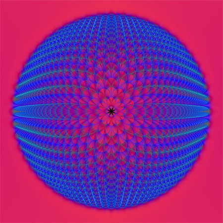 simsearch:400-06699301,k - Digital abstract fractal image with a spherical design in blue on a pink background. Stock Photo - Budget Royalty-Free & Subscription, Code: 400-06700996