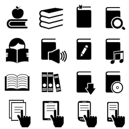 Books, literature and reading icon set Stock Photo - Budget Royalty-Free & Subscription, Code: 400-06701101