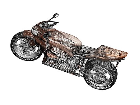 simsearch:400-08498522,k - 3D rendering of a concept sportbike on a white background. Photographie de stock - Aubaine LD & Abonnement, Code: 400-06701243