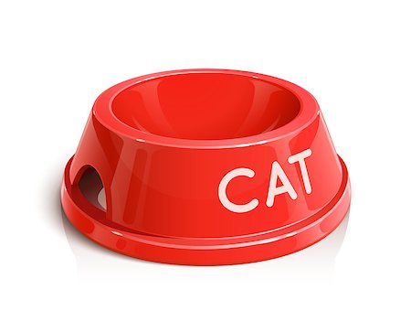 empty pet food bowl - bowl for animal vector illustration isolated on white background EPS10. Transparent objects and opacity masks used for shadows and lights drawing Stock Photo - Budget Royalty-Free & Subscription, Code: 400-06701310