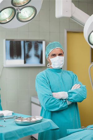 Serious surgeonarms crossed in operating theater Stock Photo - Budget Royalty-Free & Subscription, Code: 400-06734901