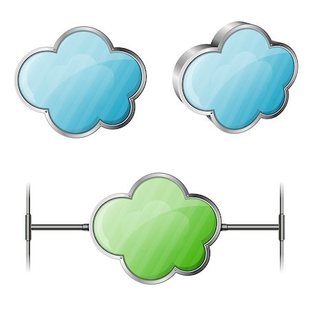 Cloud Computing Concept - Set Cloud with Network Cable, vector illustration Stock Photo - Budget Royalty-Free & Subscription, Code: 400-06735792