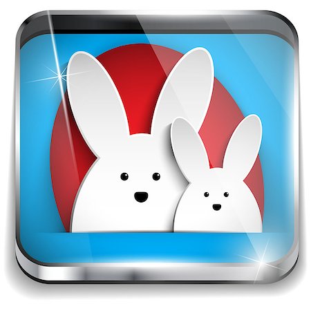 simsearch:400-07548489,k - Vector - Happy Easter Glossy Application Button Stock Photo - Budget Royalty-Free & Subscription, Code: 400-06735806