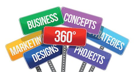 360 business concepts. color signs illustration design over white Stock Photo - Budget Royalty-Free & Subscription, Code: 400-06735843