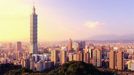 Taipei, Taiwan evening skyline. Photographie de stock - Aubaine LD & Abonnement, Code: 400-06736152