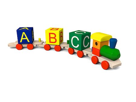 playing alphabets pictures - 3D illustration of colorful wooden toy train with alphabet letters on the carriages Stock Photo - Budget Royalty-Free & Subscription, Code: 400-06736201