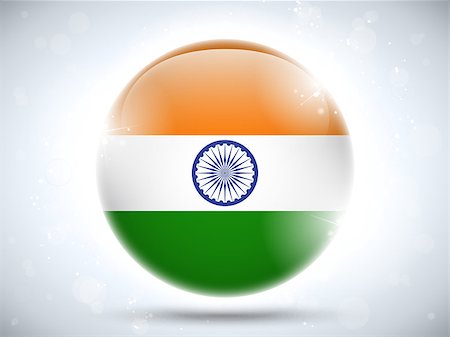 simsearch:400-06365557,k - Vector - India Flag Glossy Button Photographie de stock - Aubaine LD & Abonnement, Code: 400-06736374