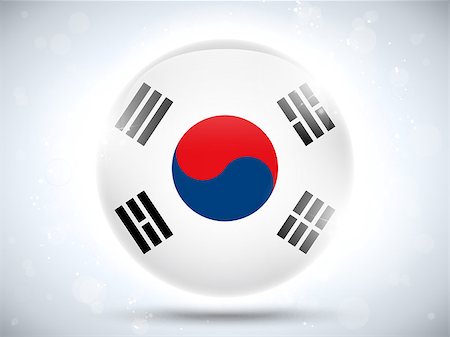 simsearch:400-07032470,k - Vector - South Korea Flag Glossy Button Photographie de stock - Aubaine LD & Abonnement, Code: 400-06736386