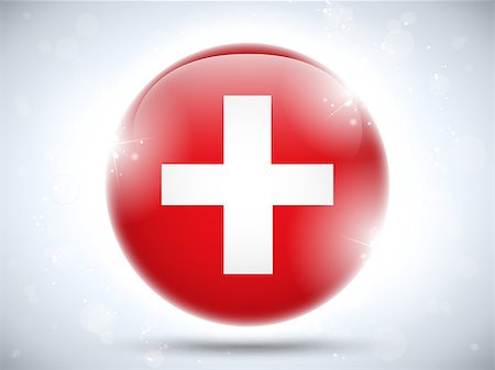 simsearch:400-07032470,k - Vector - Switzerland Flag Glossy Button Photographie de stock - Aubaine LD & Abonnement, Code: 400-06736388